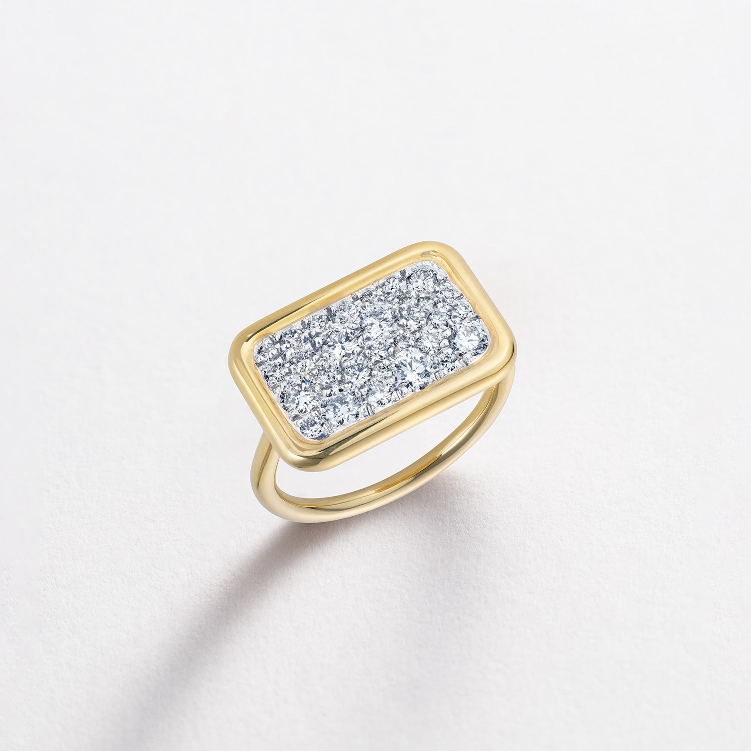 Mosaic Tablet 0.78ct Diamond Gold Ring