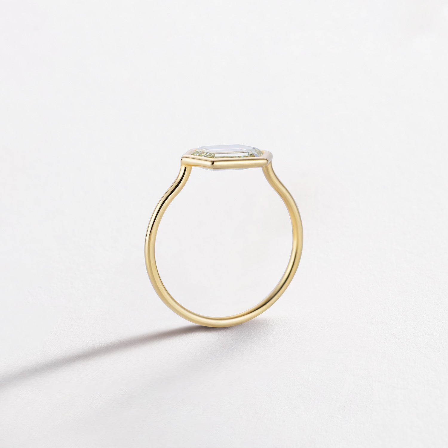 Hexagonal Diamond Gold Ring