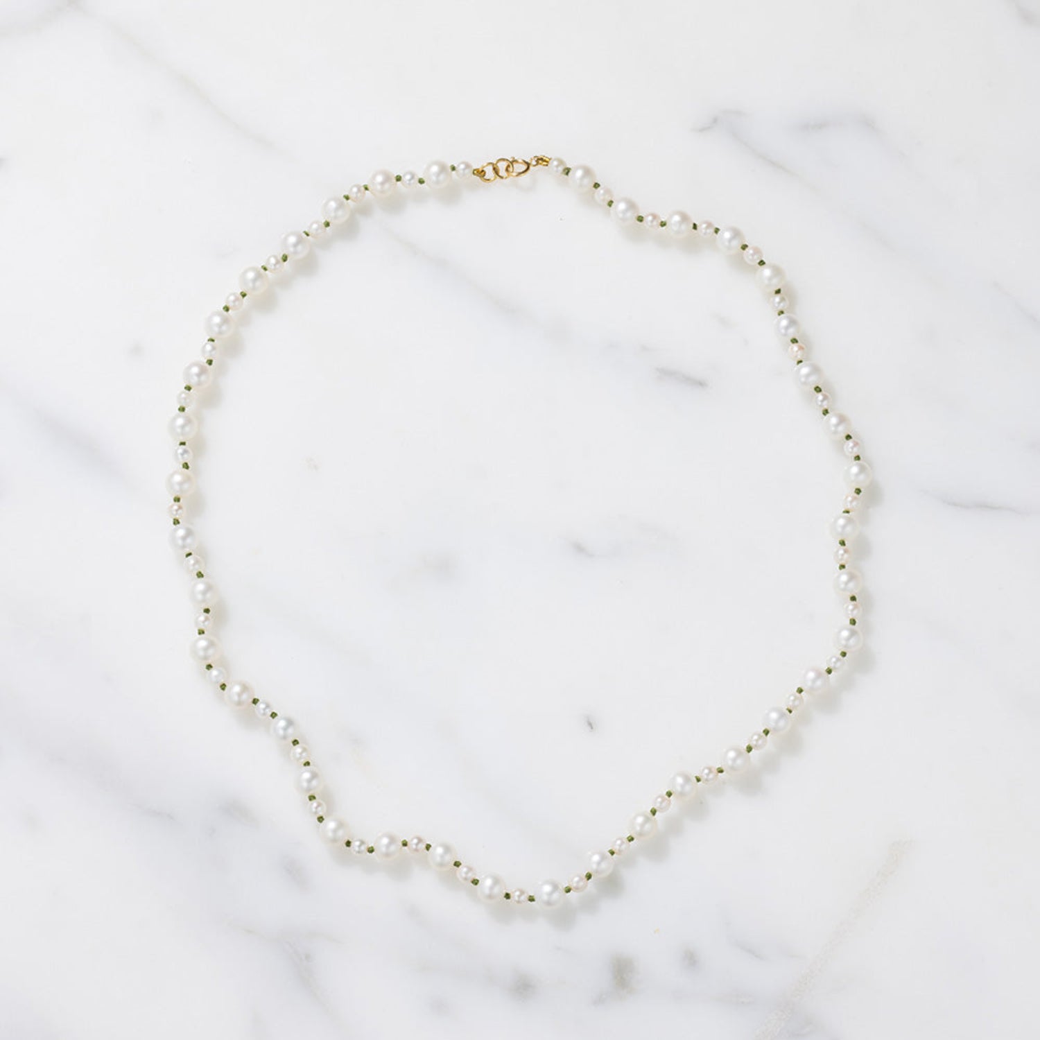 Pearl Pebble & Gold 17 Inch Necklace, no.2