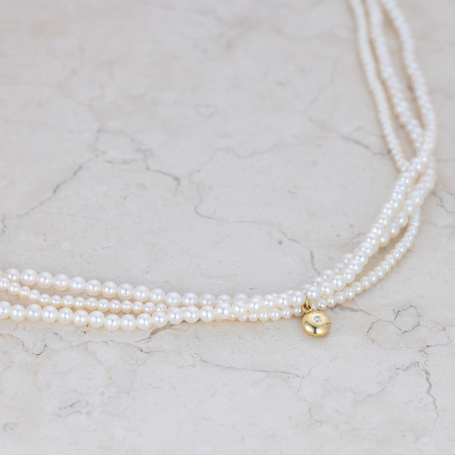 Pebble Seed Pearl Twist Collar Necklace