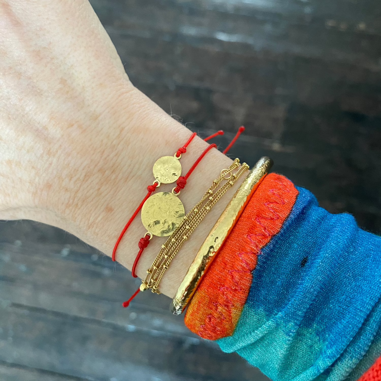 Sun Disc Cord Bracelet