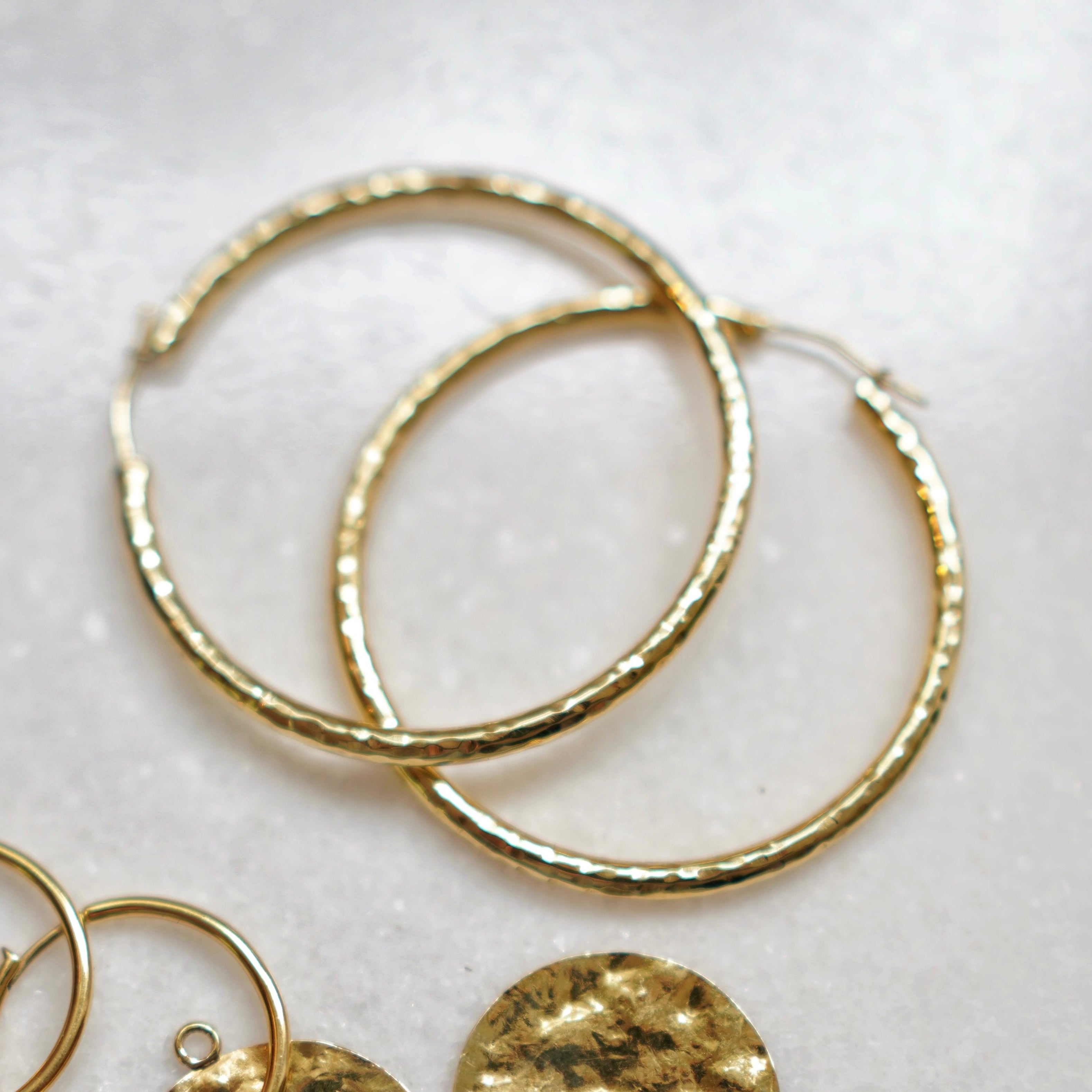 Hammered Hoop Earrings