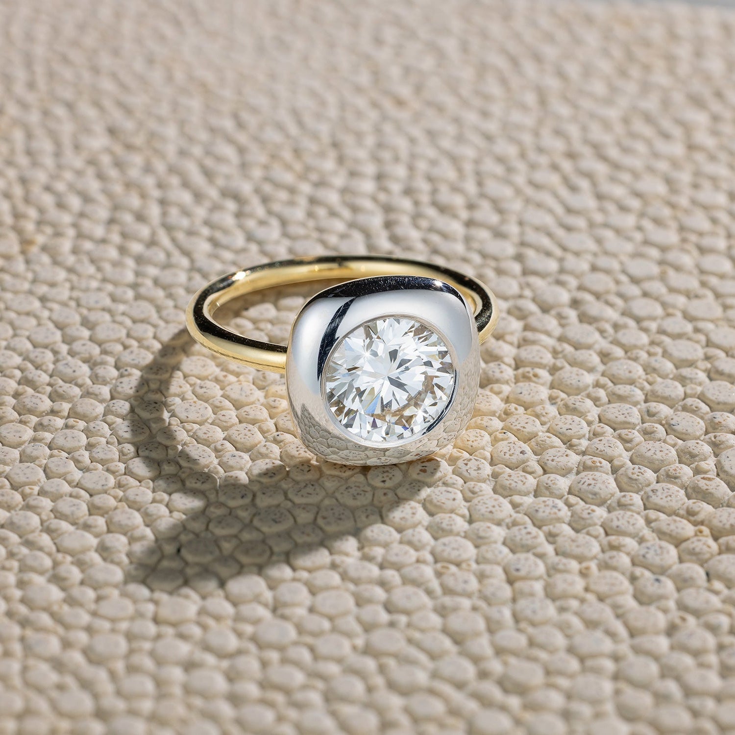 Round Diamond Cushion Cup Ring 2.06ct