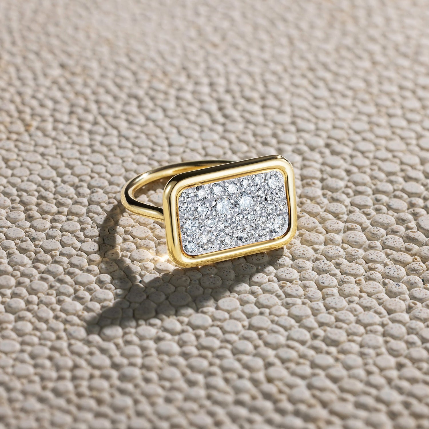 Mosaic Tablet 0.78ct Diamond Gold Ring