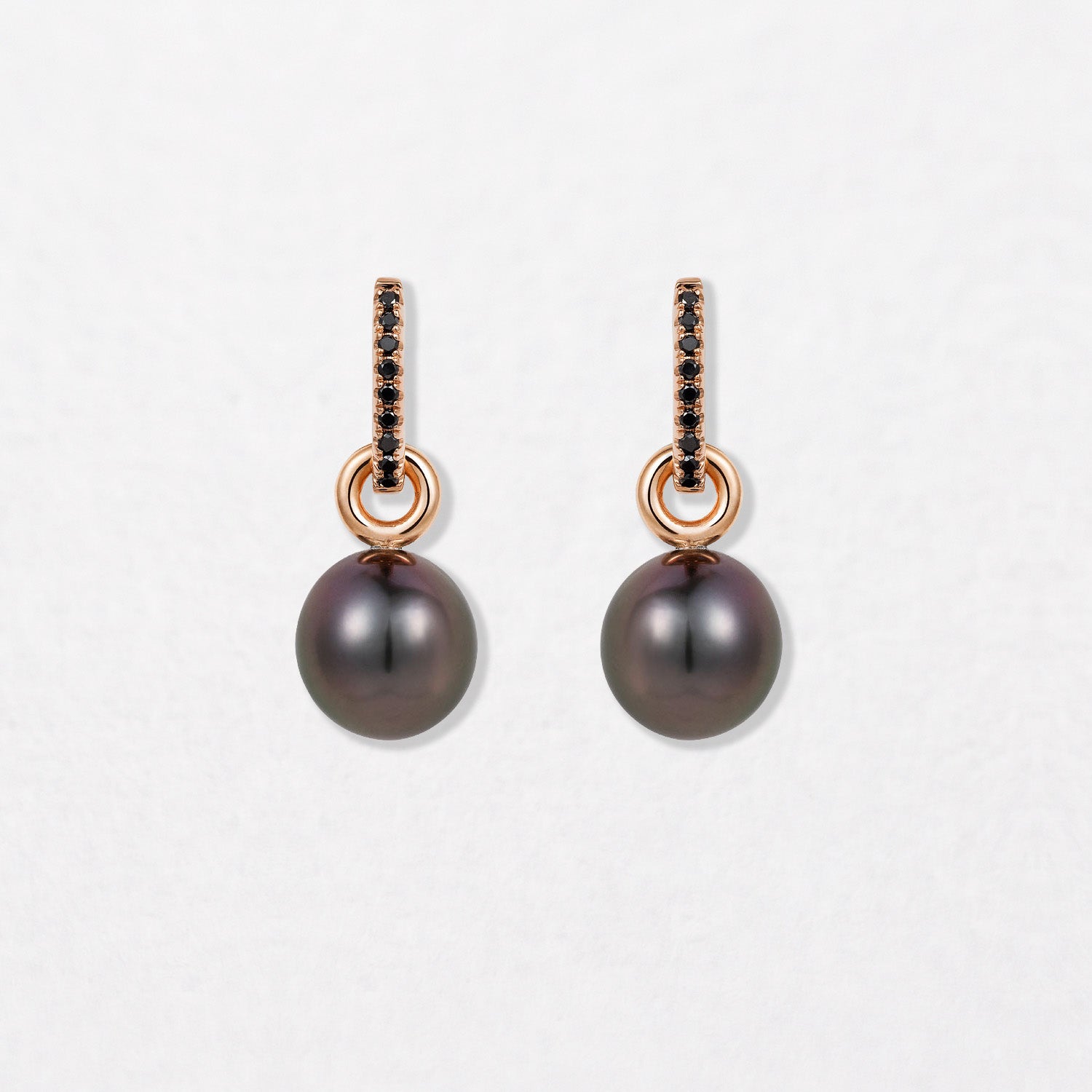 Pearl & Black Diamond Earrings
