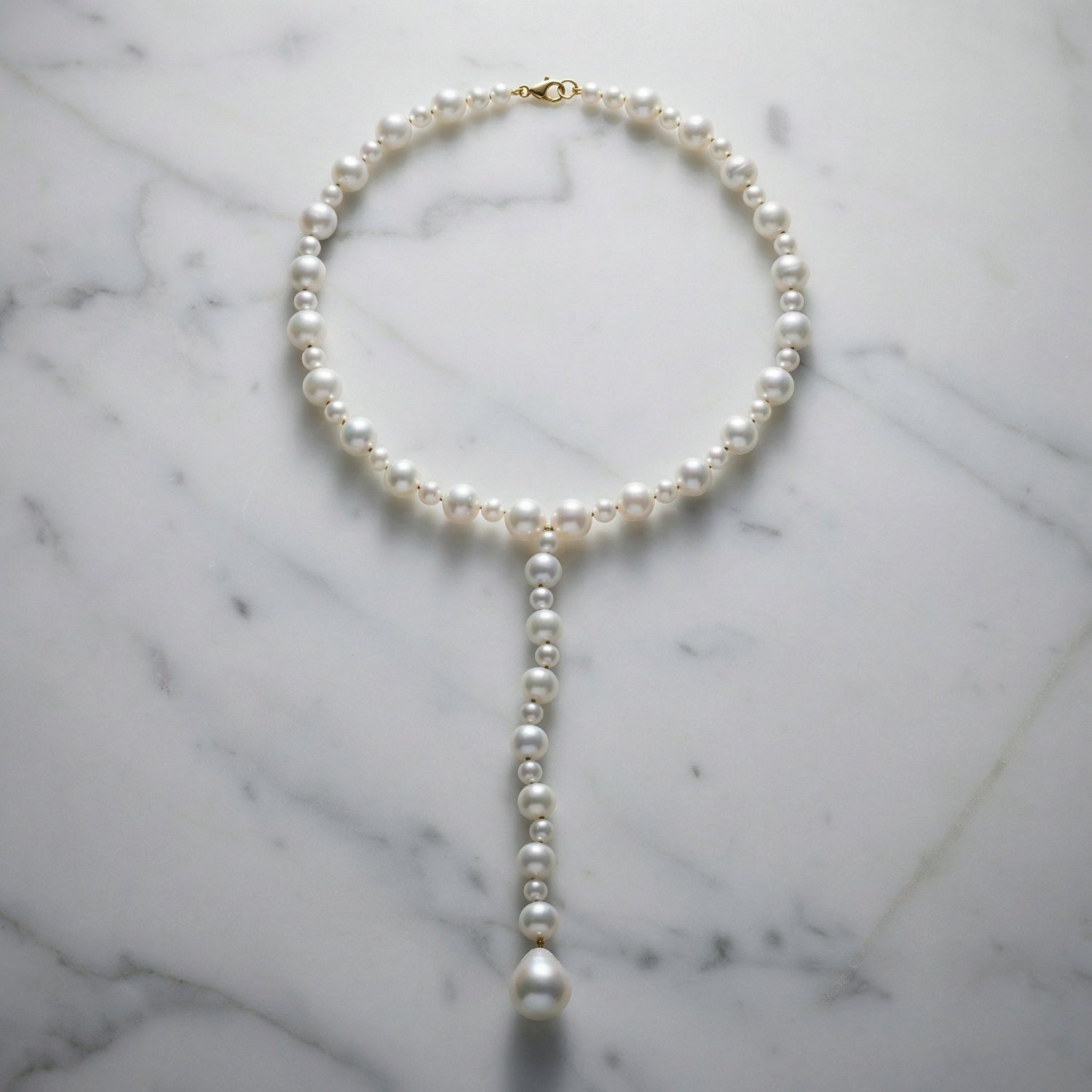 Pebble Pearl Drop Necklace