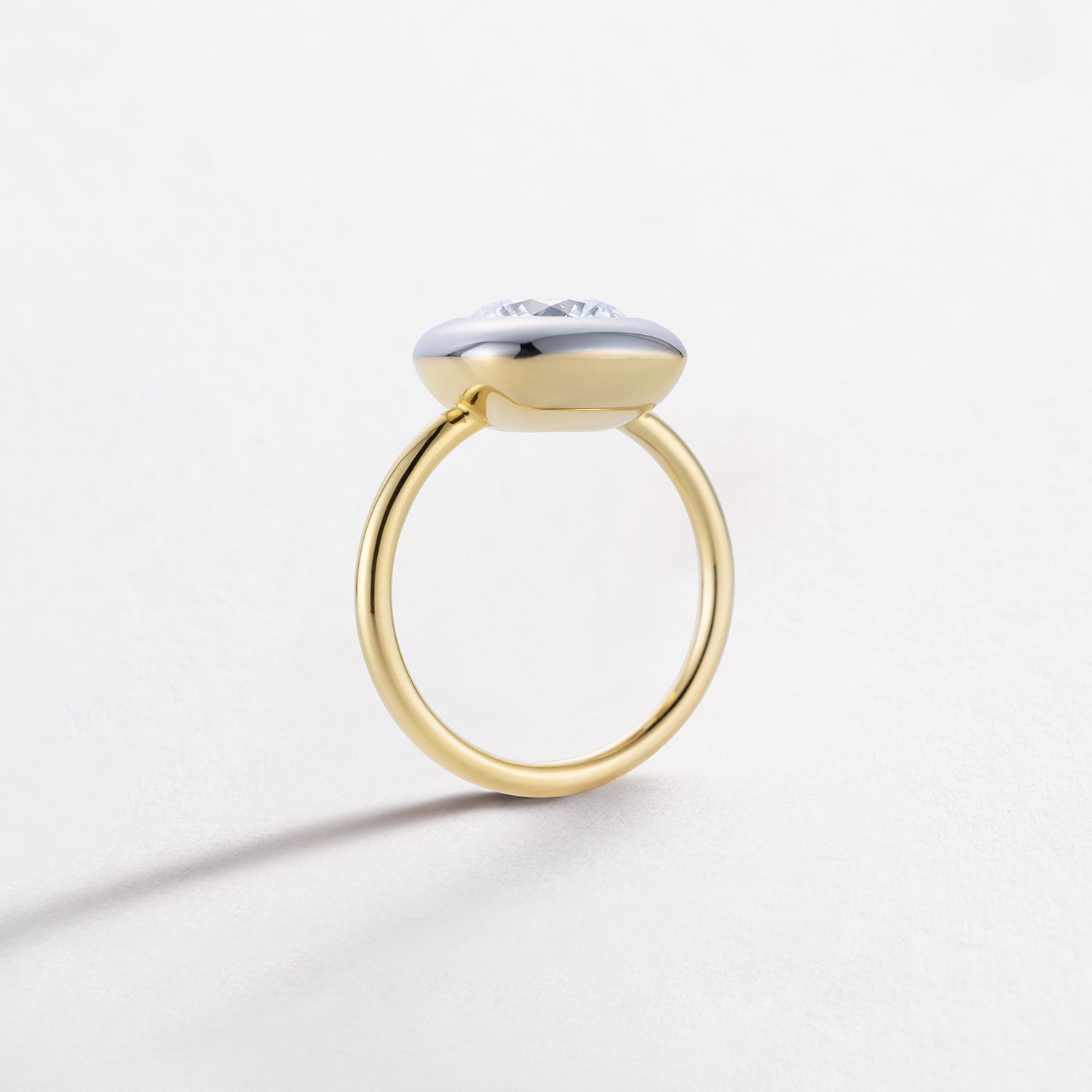 Cushion Cup 2.06ct Round Diamond Gold Ring