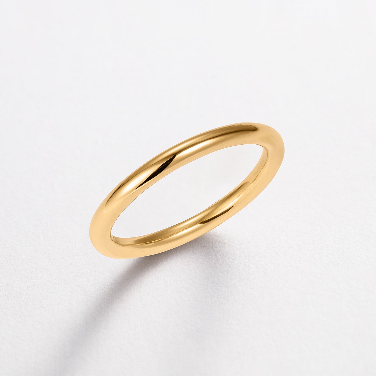 Handcrafted 18K yellow gold Round Wire 3mm Wedding Band featuring a bold and polished gold profile by Isabella Roux.