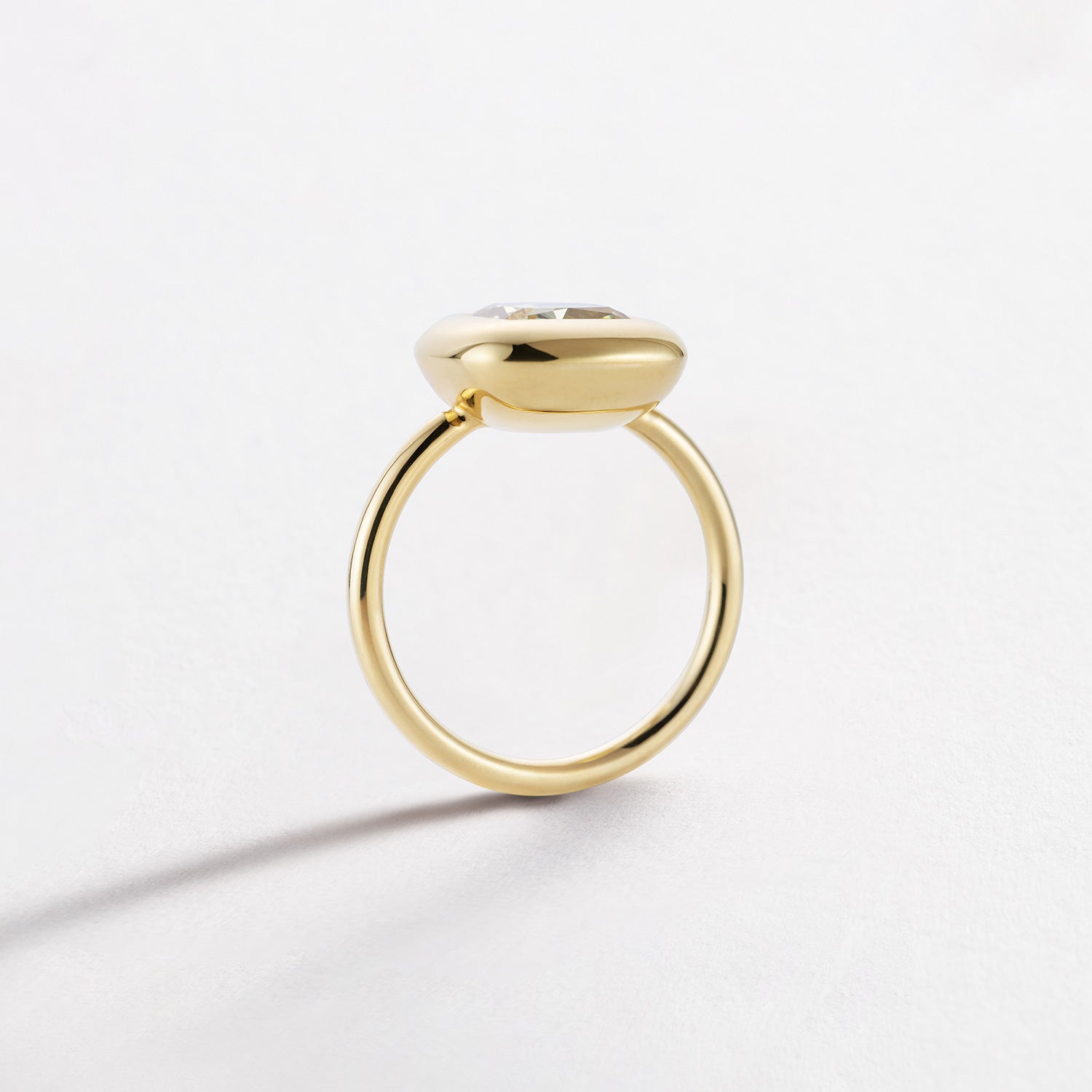 Cushion Cup 2.21ct Yellow Cushion Cut Diamond Gold Ring